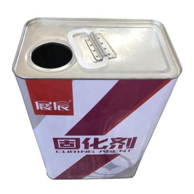 China Durable 4 Liter Square Gasoline Tin Can With Metal Handle And Caps for sale