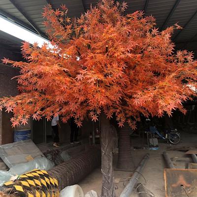 China Outdoor Decoration Autumn Artificial Tree Leaves Artificial Red Maple Tree for sale