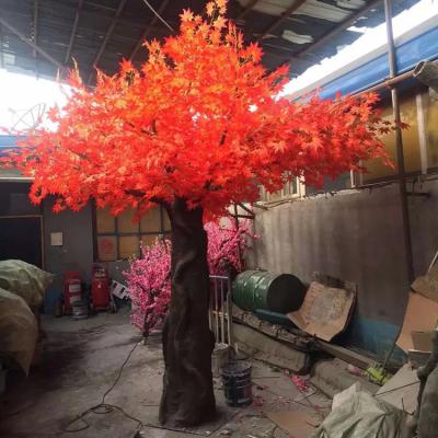 China Art Decor Red Plastic Leaves Artificial Maple Tree 3 Meters for Home/Office/Hotel Decorations for sale