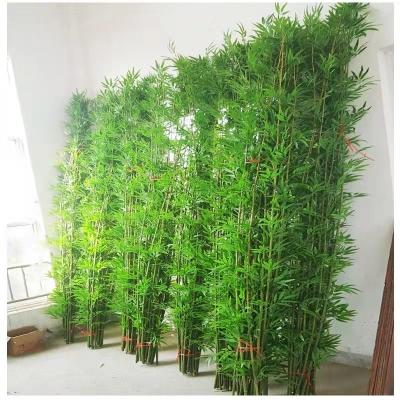 China Environmental Friendly Good Price Artificial Lucky Bamboo Tree Fence Plant For Decoration With Pot for sale