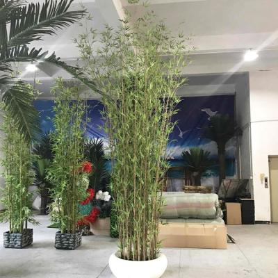 China Environment Friendly 9ft Artificial Bamboo Fence Decoration Plants With Pot for sale