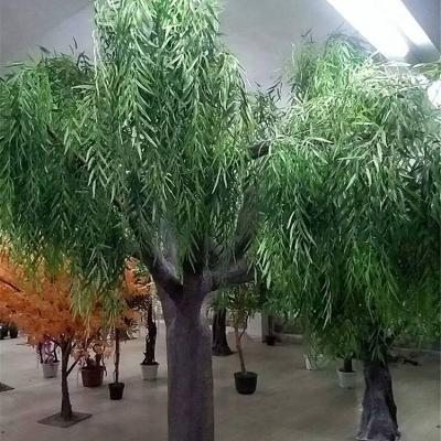 China Artificial Modern Arbol, Garden Decoration Custom Small Big Green Leaf Fake Branch Artificial Weeping Willow Tree Dooming Plant for sale