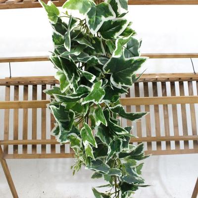 China Greenery Plastic Artistic Artificial Hanging Rattan Leaves Foliage Plants Basket Wall Green Leaf Decorative Artificial Rattan Greenery for sale