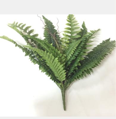 China 44cm Long Realistic Silk Artificial Boston Fern Plants For Dinosaur Display Branches for sale