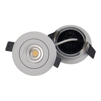 China Rotatable Dimmable modern round recessed ip44 7w adjustable recessed ultra thin led downlight for sale