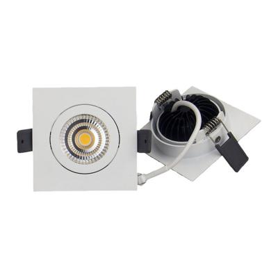 China Modern square ip44 rotary Dimmable recessed led square downlight 7w thin led downlight for sale