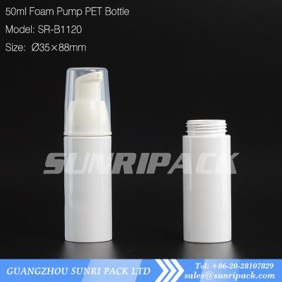 China 50ml white color Foaming Face Wash PET bottle for sale