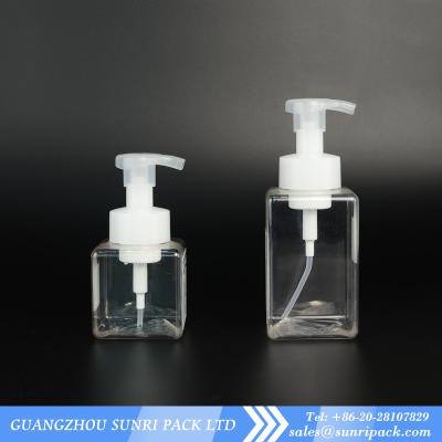 China Foaming Face Wash bottle, square bottle with foam pump, PETG bottle for sale