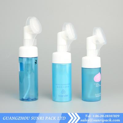 China 120ml Foaming Face Wash bottle, cylinder round cosmetic bottle with foam pump for sale