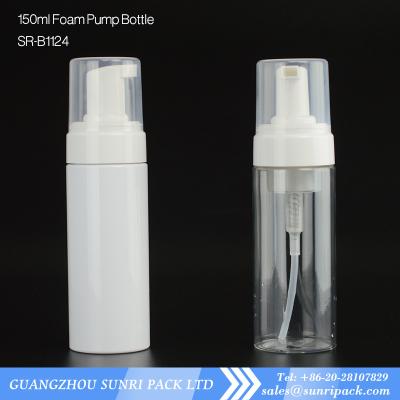 China 150ml Foaming Face Wash bottle, clear plastic bottle with foam pump for sale