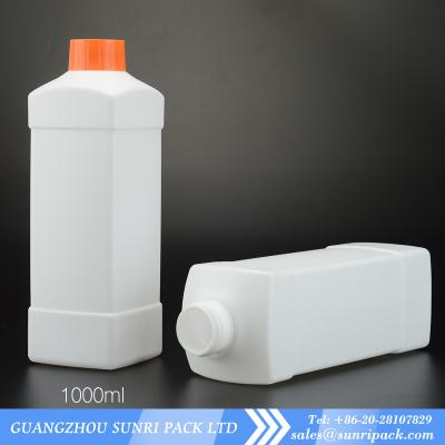 China High qulity 1000ml plastic HDPE bottles for liquid 1000ml detergent bottle for sale