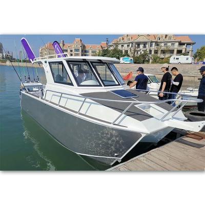 China Recreational Sports 7.3m Fishing Boat Fast Ferry Boat Catamaran Fishing Boat Aluminum Aluminum for sale