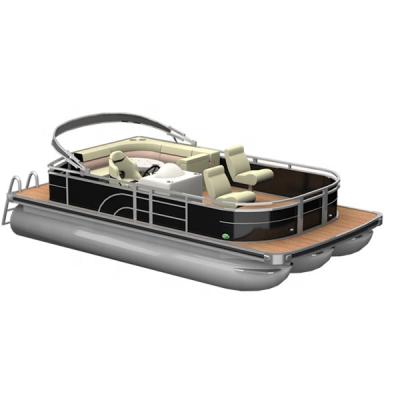 China 17ft Recreational Sports Fishing Pleasure Entertainment Pontoon Boat High Quality Aluminum 5.2m With Comfortable for sale