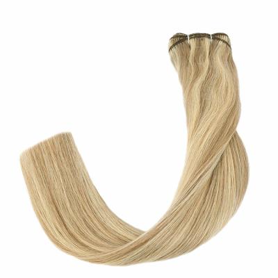 China Best Quality Wholesale Price Russian Wave Hair Double Row Silky Straight Unprocessed Virgin Unprocessed Straight Cuticle Hair Weft Extensions for sale