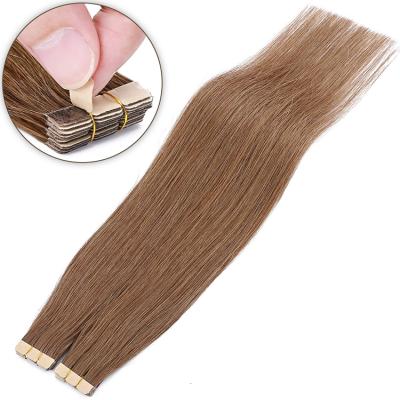 China Wholesale Silky Straight Virgin Russian Remy Tape Hair Extensions Double Wave 100% Pulled Tape In Human Hair Extensions Virgin Tape Hair for sale