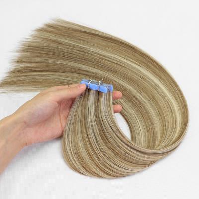 China Wholesale Silky Straight Russian Remy Tape Hair Extensions Double Drawn Wave Tape In Hair Extensions Virgin Hair Extension for sale