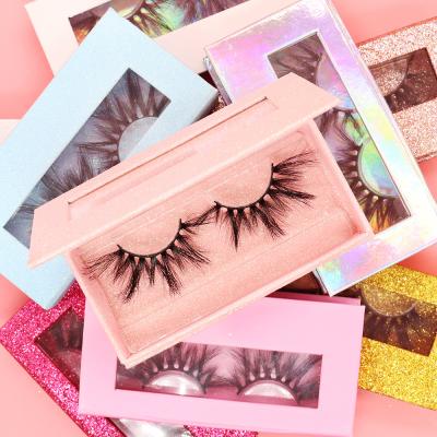 China Thick fluffy wholesale bulk mink eyelashes 3d strips mink eyelashes3d 25mm mink lashes lashes customized box for sale