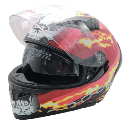 China High Quality New Design ABS CH-807-1 Sun Visor Full Face Helmet Motorcycle Helmet Cascos Double DOT Certification for sale