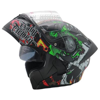 China 2021 New ABS Design DOT Certification Flip Up Double Helmet Visor Motorcycle Helmet CH-101-1 for sale