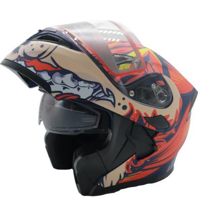 China ABS 2021 DOT Certification High Quality Flip Up Double Helmet Visor Motorcycle Helmet For Adult for sale