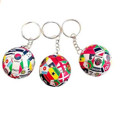 China Waterproof Durable High Quality Durable Football Club Keyring High Quality National Flag Soccer Lip Gloss Lip Chain Keychain for sale