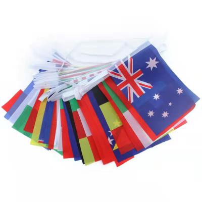 China Cheap Custom Waterproof World Cup Fans Cheering National Flag 2022 Car Hood Cover 100% Polyester String Flag for sale