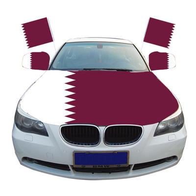 China Custom 2022 Outdoor Advertising Display Printing Qatar National Flag Car Mirror Cover Motor New Hood Cover Flag for sale