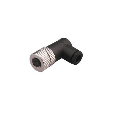 China SVLEC Flame Retardant Plastic M8 4 Pin Female Connector Set Right Angle 30V Flame Retardant Plastic 90 Degree Wireable Connector Screw Terminal for sale