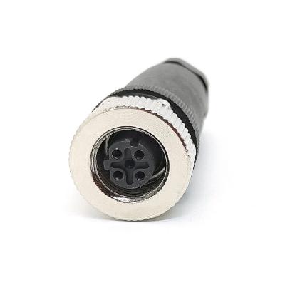 China SVLEC automotive replacement of MURR M12 connector male 4pin D code connector straight CNC screw for sale