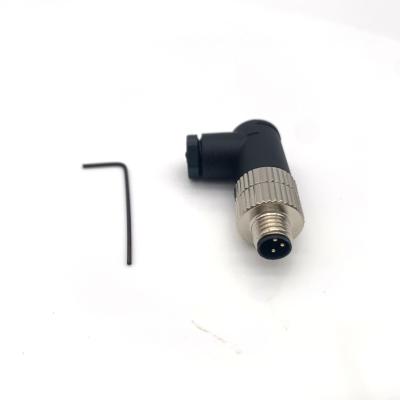 China SVLEC M8 Connector Elbow 3 Pin Male A Code Screw Terminal Assembly Automotive Connector for sale