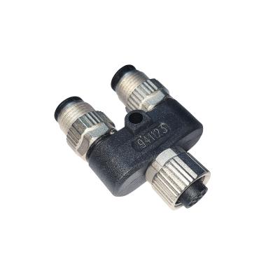 China SVLEC M12 2M12 Circular Connector Y Splitter Automotive Female To Male IP67 Automotive AC/DC Adapter 60V for sale