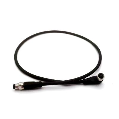 China Power SVLEC M8 Male To Female Cable M8 4pin Shielded Connection Black Cable Straight To High PUR Right Angle Flexible Cable for sale