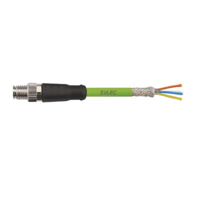 China SVLEC Ethernet IP CAT 5e Cable With M8 Male Straight Cable CE Certification 989701-795-0300 for sale