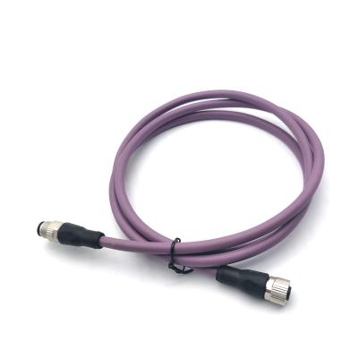 China SVLEC DeviceNet Cable Plug Connector M12 5pin A Coding Connector Male Straight Molded Purple Cable 940531-807-0300 for sale