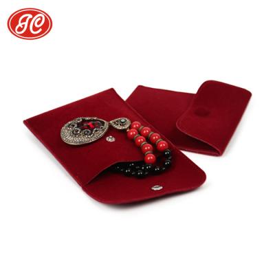 China 80% polyester and 20% polyamide silk screen printing velvet jewelry/ring pouch for sale