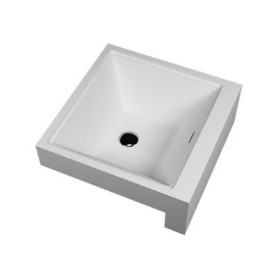 China Modern Artificial Stone Resin Bathroom Sink Rectangular Hand Wash Basin Countertop Sink for sale