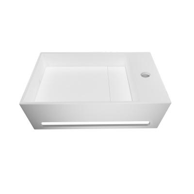 China Modern Rectangular Bathroom Sanitary Ware Supplier Matt Basin Wall Hung Bathroom Sink Hand Wash Basin for sale