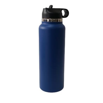 China Stainless Steel Sports Thermos Double Wall Sustainable Vacuum Thermos Large Capacity Bottom Portable Thermos With Straw Cover for sale