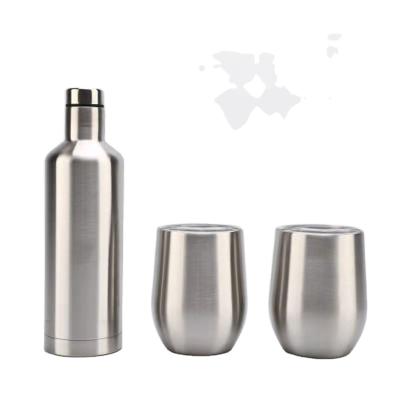 China Sustainable Double Wall Stainless Steel Vacuum Insulated Wine Tumbler Sets 500ml 750ml Wine Cups Sets for sale