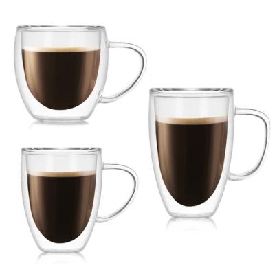 China Creative Wholesale Hot Selling Minimalist Pyrex Egg Cup Wall Glass Coffee Double Mugs Glass Cups For Coffee And Tea Makers for sale