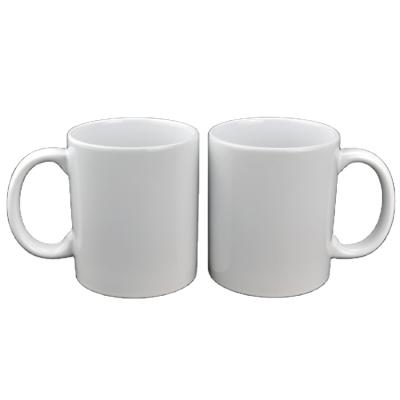 China Viable Wholesale Custom Sublimation Hotel 11oz White Ceramic Tea Mugs Ceramic Latte Coffee Mugs Porcelain Heat Transfer Mug for sale