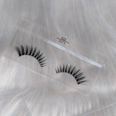 China Top quality natural and soft faux strip lashes strip eyelashes 3d mink silk clear lashes for sale