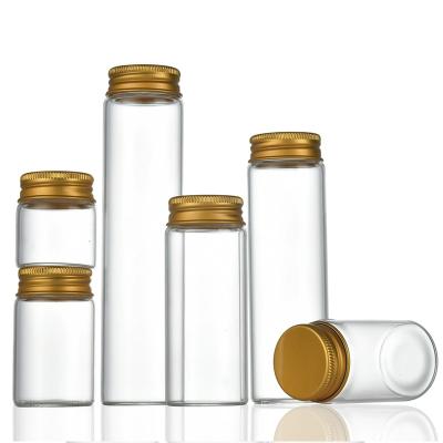 China Personal Care Flat Bottom Borosilicate Glass Test Tubes With Aluminum Screw Cap for sale