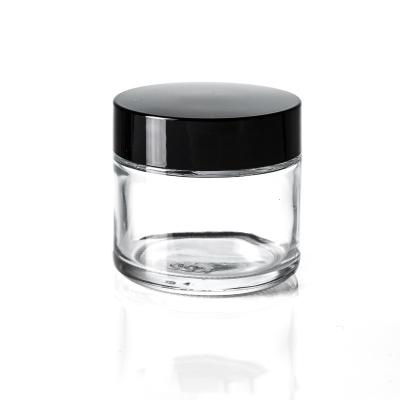 China Right Side Food Packing Glass Jar With Child Resistant Lids1oz 2oz 3oz 4oz for sale