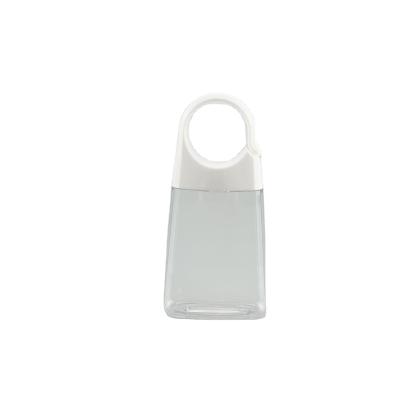 China PET 40ml Size Cosmetic Hook Bottle Travel Pocket Slotted Flat Portable Bottle Hanging Carrying Bottle for sale