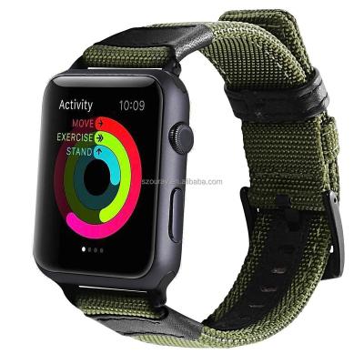 China Jeep Watch Strap Nylon Cloth Leather Canvas For Apple Watch 7 6 5 4 3 2 1 Se Military Green Nylon Strap 38mm 40mm 41mm 42mm 44mm 45mm for sale