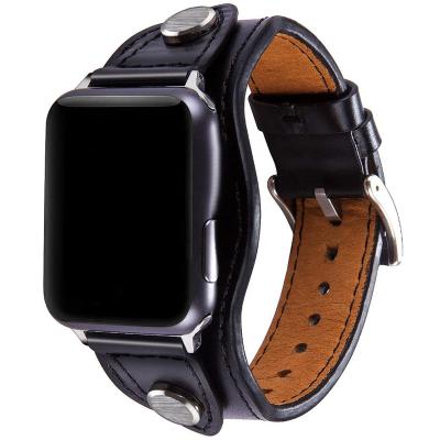 China Genuine Leather Watchband Leather Band For Apple Watch 38mm 42mm 40mm 44mm 41mm 45mm For iwatch 7 Series 6 5 4 Se 3 Strap Strap for sale