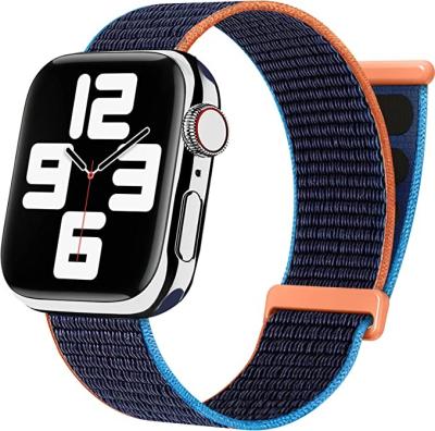 China Sports Nylon Loop Nylon Band For Apple Watch 7 6 5 4 3 2 1 Se Strap Replacement Braided Strap 45mm 41mm 38mm 40mm 42mm Comfortable for sale