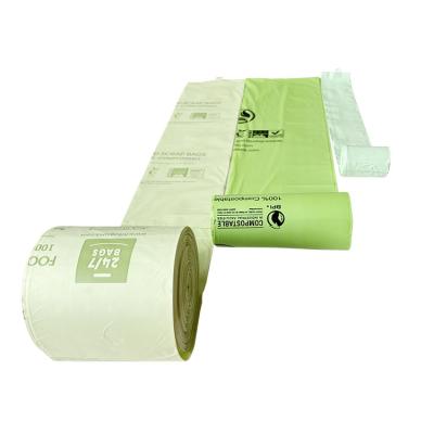 China 100% Compostable Biodegradable Amazon Garment Garbage Package Garbage Bag Roll Garbage Bag Plain Hot Selling Color for sale