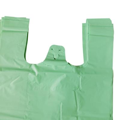 China 100% compostable biodegradable waterproof garbage bag roll packing degradable vest bag volumed t-shirt bag environmental protect for sale